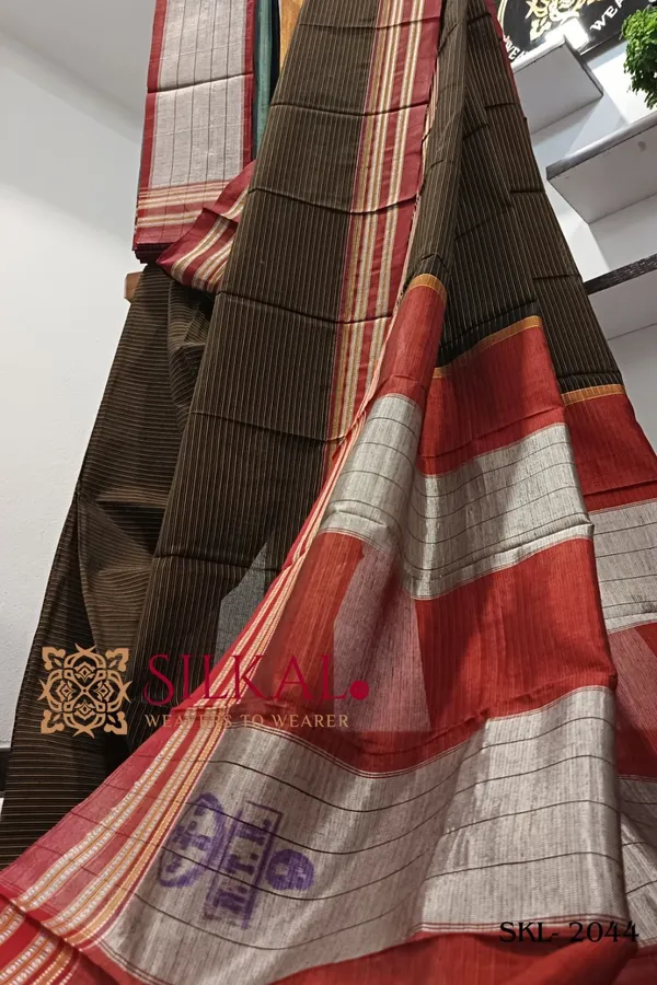 Ilkal_Viscose_Silk_Kaddi_Saree_With_Gomi_Border_Saree_Code-_SKL1223
