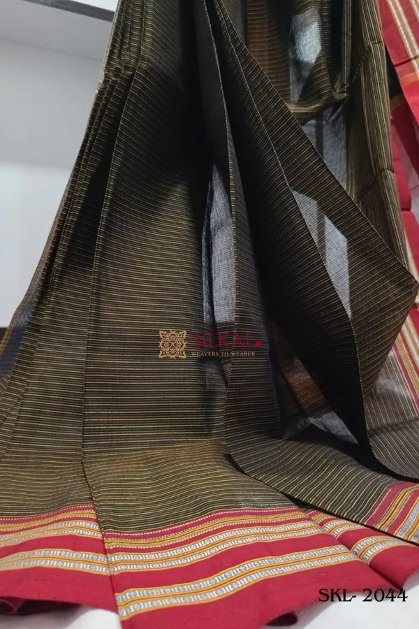 Ilkal_Viscose_Silk_Kaddi_Saree_With_Gomi_Border_Saree_Code-_SKL1223