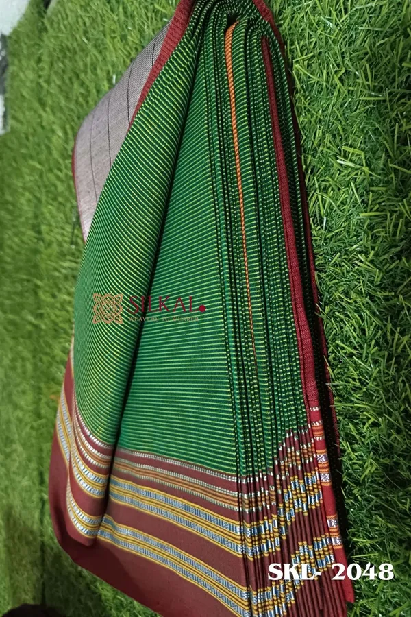 Ilkal_Viscose_Silk_Kaddi_Saree_With_Gomi_Border_Saree_Code-_SKL1375