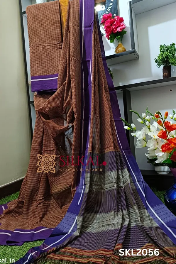 Patteda_Anchu_Pure_Cotton_Handwoven_Saree_Saree_Code-_SKL1226