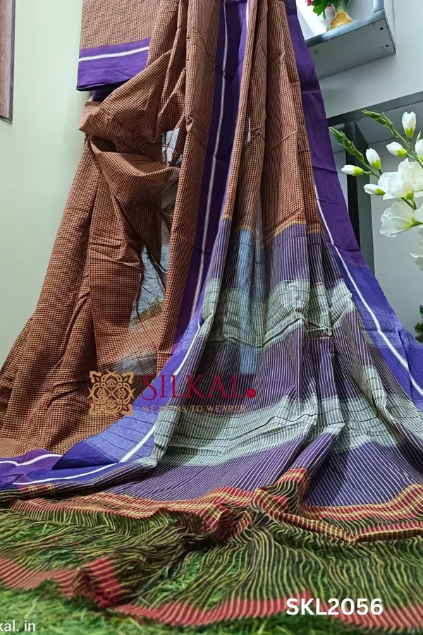 Patteda_Anchu_Pure_Cotton_Handwoven_Saree_Saree_Code-_SKL1226