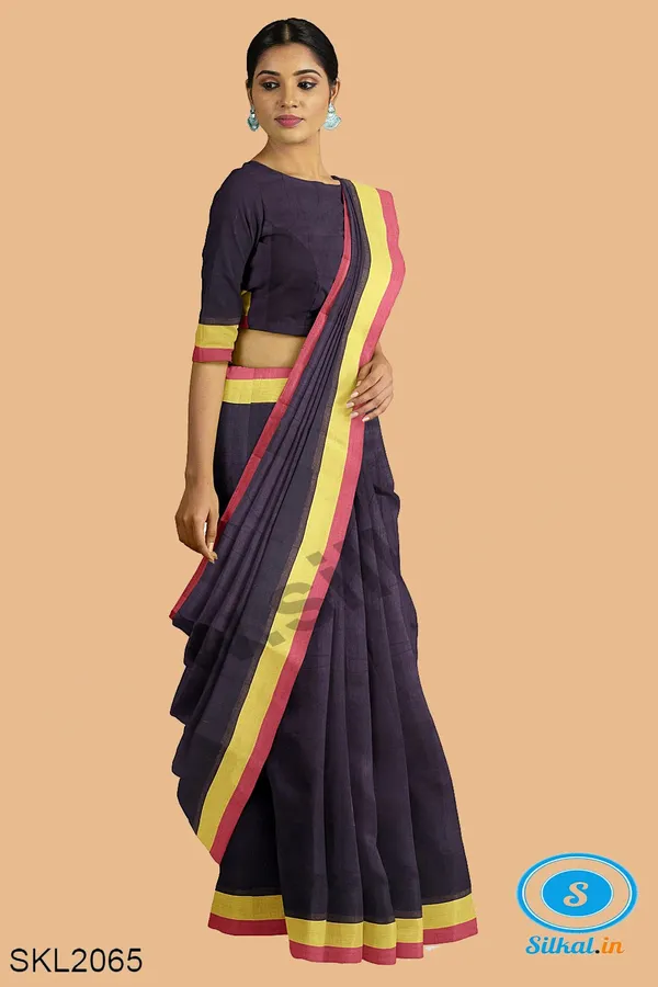 Patteda_Anchu_Pure_Cotton_Handwoven_Saree_Saree_Code-_SKL1403