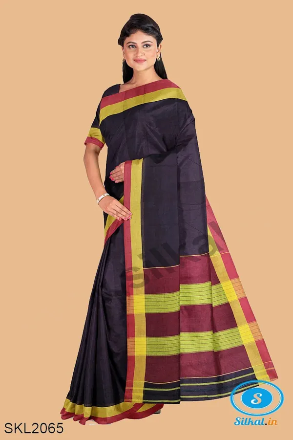 Patteda_Anchu_Pure_Cotton_Handwoven_Saree_Saree_Code-_SKL1403