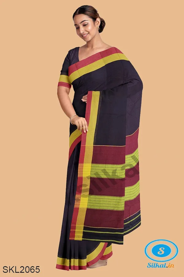 Patteda_Anchu_Pure_Cotton_Handwoven_Saree_Saree_Code-_SKL1403