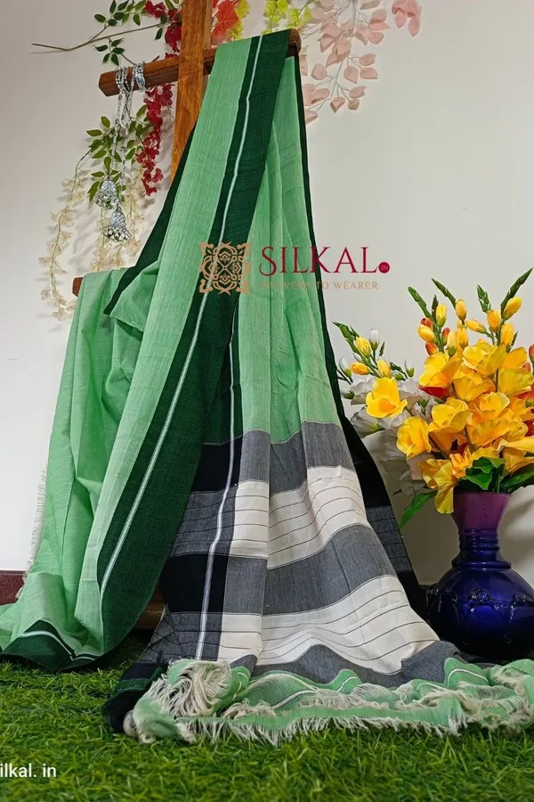 Patteda_Anchu_Pure_Cotton_Handwoven_Saree_Saree_Code-_SKL1158