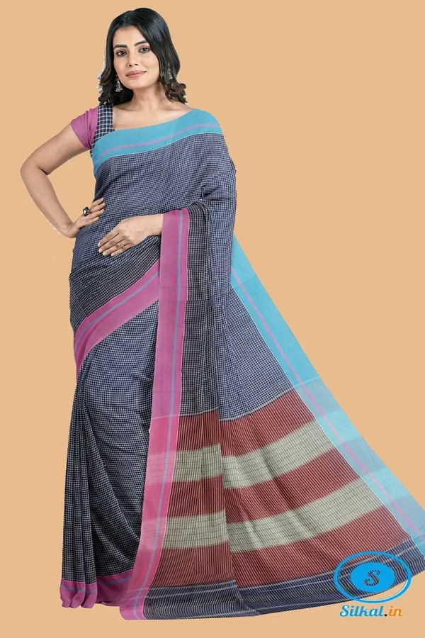Patteda_Anchu_Pure_Cotton_Handwoven_Saree_Saree_Code-_SKL1506