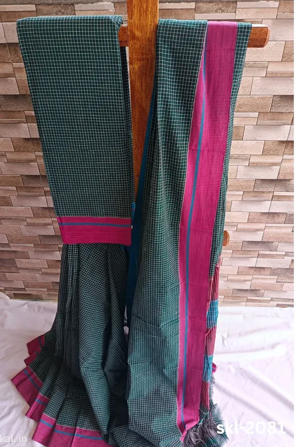 Patteda_Anchu_Pure_Cotton_Ganga_Jamuna_Handwoven_Saree_Saree_Code-_SKL1322