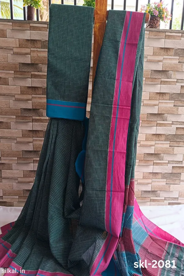Patteda_Anchu_Pure_Cotton_Ganga_Jamuna_Handwoven_Saree_Saree_Code-_SKL1322