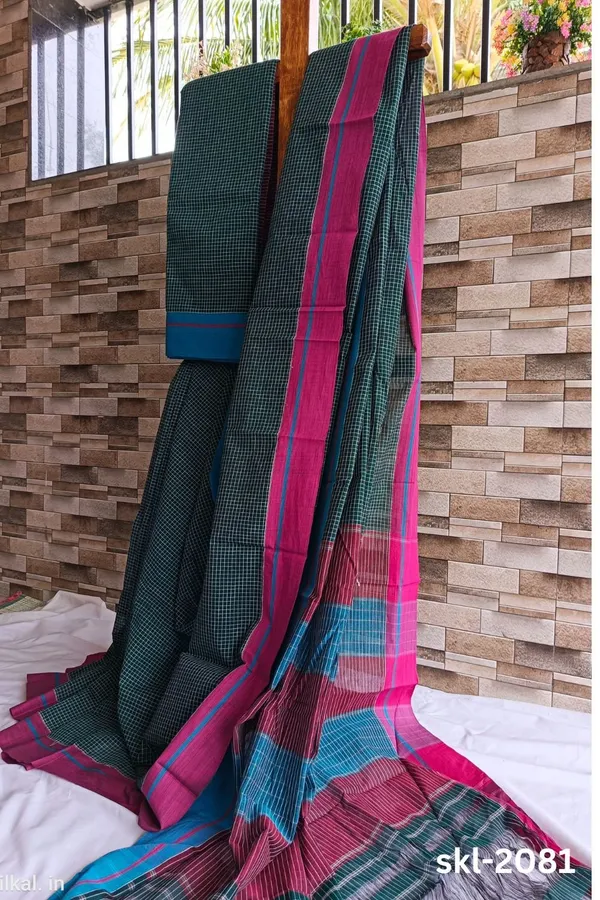Patteda_Anchu_Pure_Cotton_Ganga_Jamuna_Handwoven_Saree_Saree_Code-_SKL1322