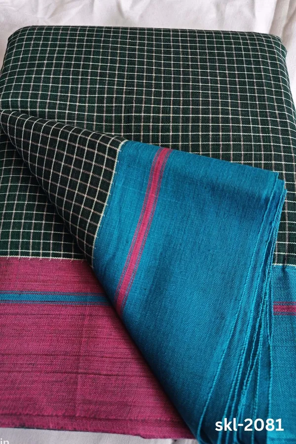 Patteda_Anchu_Pure_Cotton_Ganga_Jamuna_Handwoven_Saree_Saree_Code-_SKL1322
