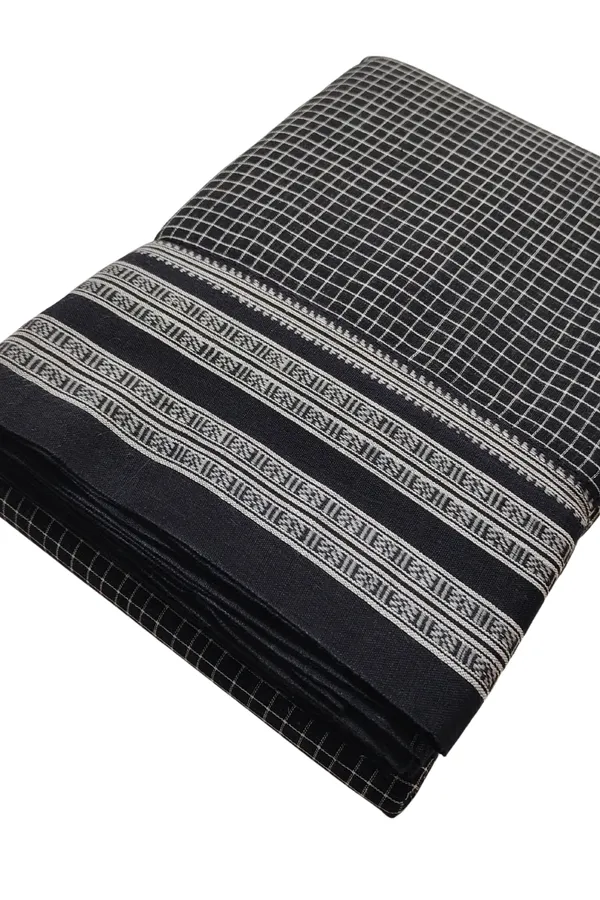 Patteda_Anchu_Pure_Cotton_With_Gaadi_Dhadi_Border_Saree_Saree_Code-_SKL1004