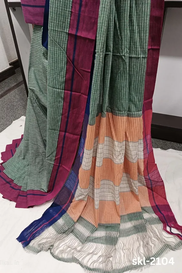 Patteda_Anchu_Pure_Cotton_Handwoven_Saree_Code-_SKL1131