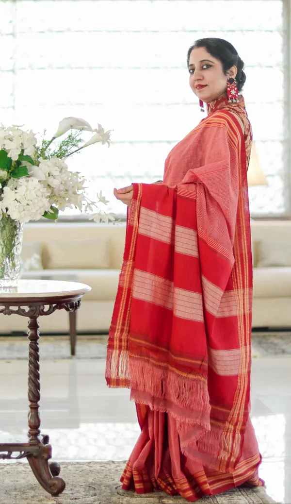 Patteda_Anchu_Pure_Cotton_With_Ghumi_Border_Saree_Saree_Code-_SKL1132