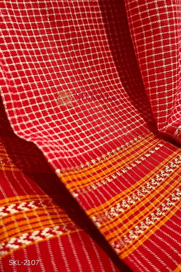 Patteda_Anchu_Pure_Cotton_With_Ghumi_Border_Saree_Saree_Code-_SKL1132