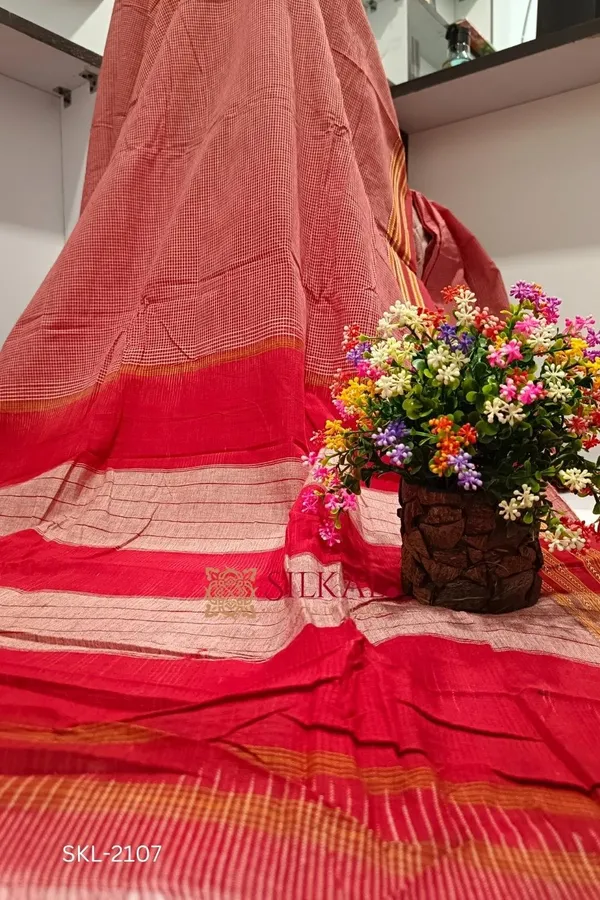 Patteda_Anchu_Pure_Cotton_With_Ghumi_Border_Saree_Saree_Code-_SKL1132