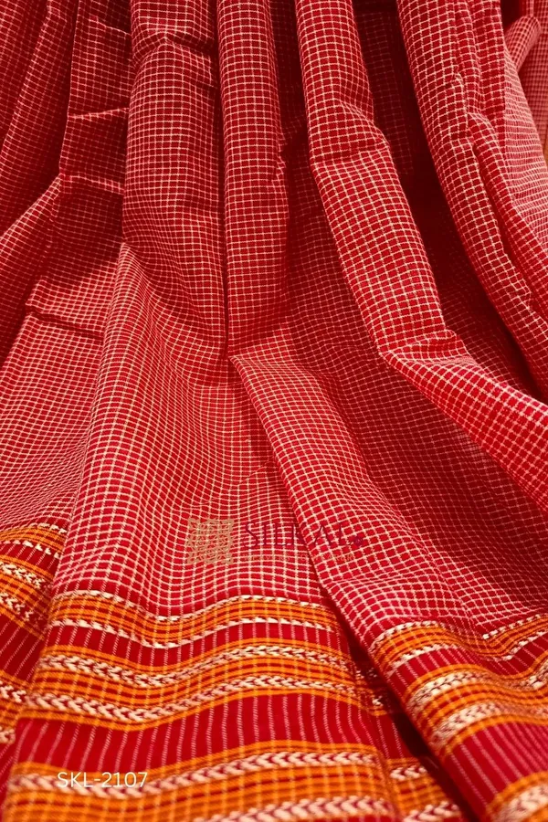 Patteda_Anchu_Pure_Cotton_With_Ghumi_Border_Saree_Saree_Code-_SKL1132