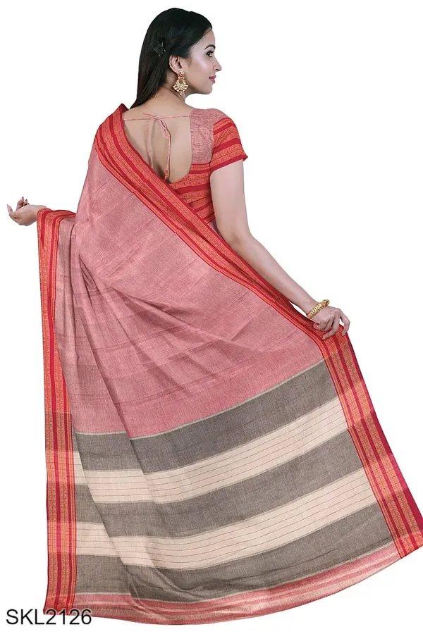 Patteda_Anchu_Pure_Cotton_With_Gaadi_Dhadi_Border_Saree_Saree_Code-_SKL1349