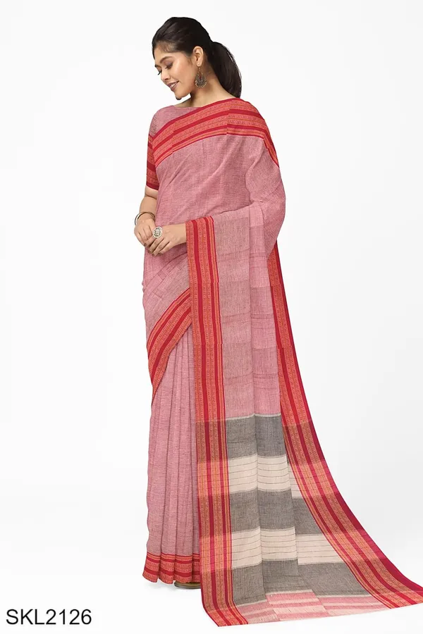Patteda_Anchu_Pure_Cotton_With_Gaadi_Dhadi_Border_Saree_Saree_Code-_SKL1349