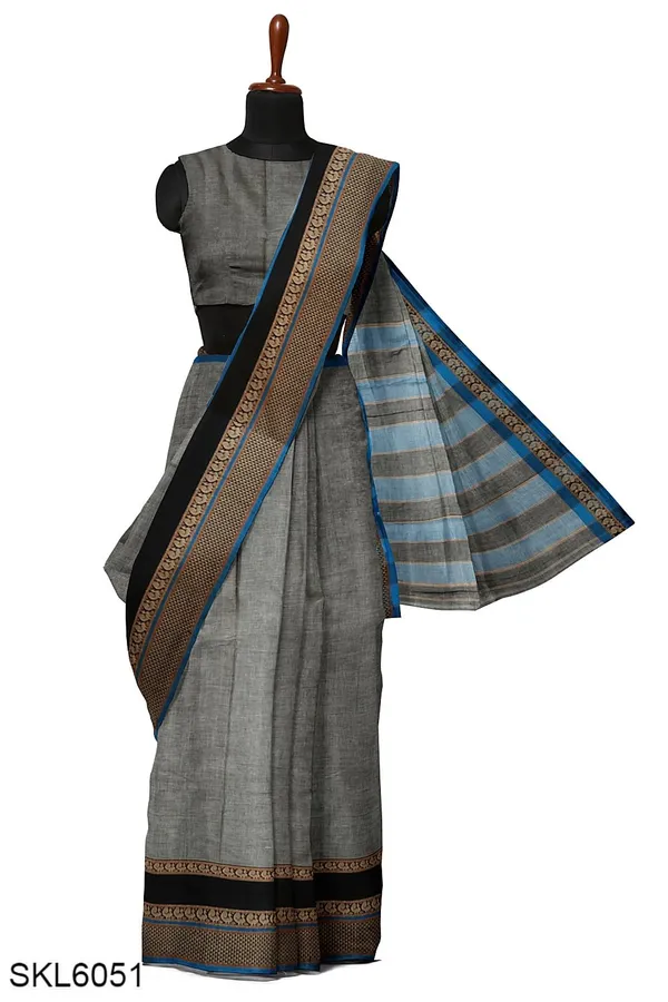 Narayan_Peth_Plain_Cotton_Saree_With_Patti_Pallu_Saree_Code-_SKL1676