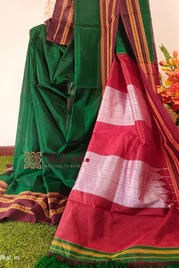 Ilkal_Handloom_Viscose_Cotton_Silk_Special_Gayatri_Border_Saree_Saree_Code-_SKL1043