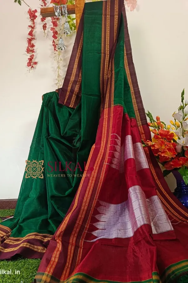 Ilkal_Handloom_Viscose_Cotton_Silk_Special_Gayatri_Border_Saree_Saree_Code-_SKL1043