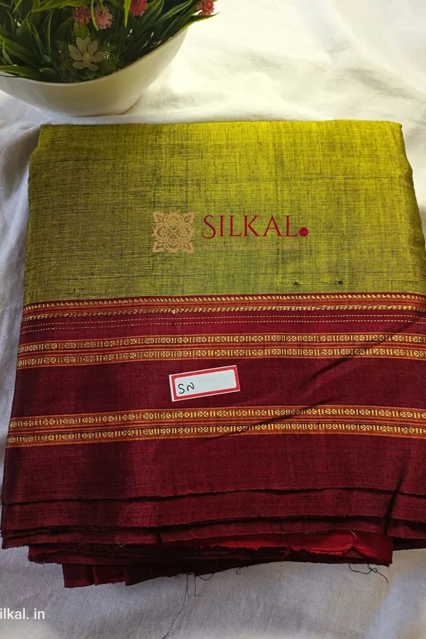 Ilkal_Handloom_Viscose_Cotton_Silk_Special_Gayatri_Border_Saree_Code-_SKL1369