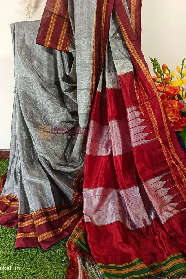 Ilkal_Handloom_Viscose_Cotton_Silk_Special_Gayatri_Border_Saree_Code-_SKL1258
