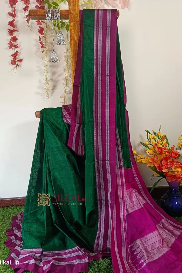 Ilkal_Handloom_Viscose_Cotton_Silk_Special_Gayatri_Border_Saree_Code-_SKL1018