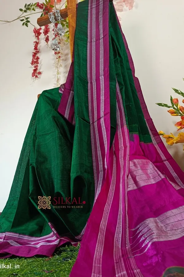 Ilkal_Handloom_Viscose_Cotton_Silk_Special_Gayatri_Border_Saree_Code-_SKL1018