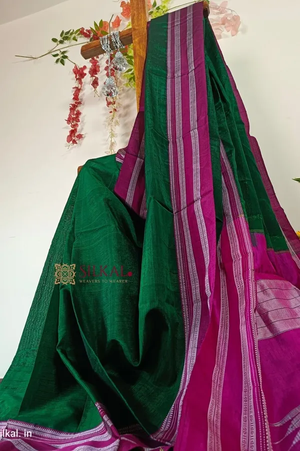 Ilkal_Handloom_Viscose_Cotton_Silk_Special_Gayatri_Border_Saree_Code-_SKL1018