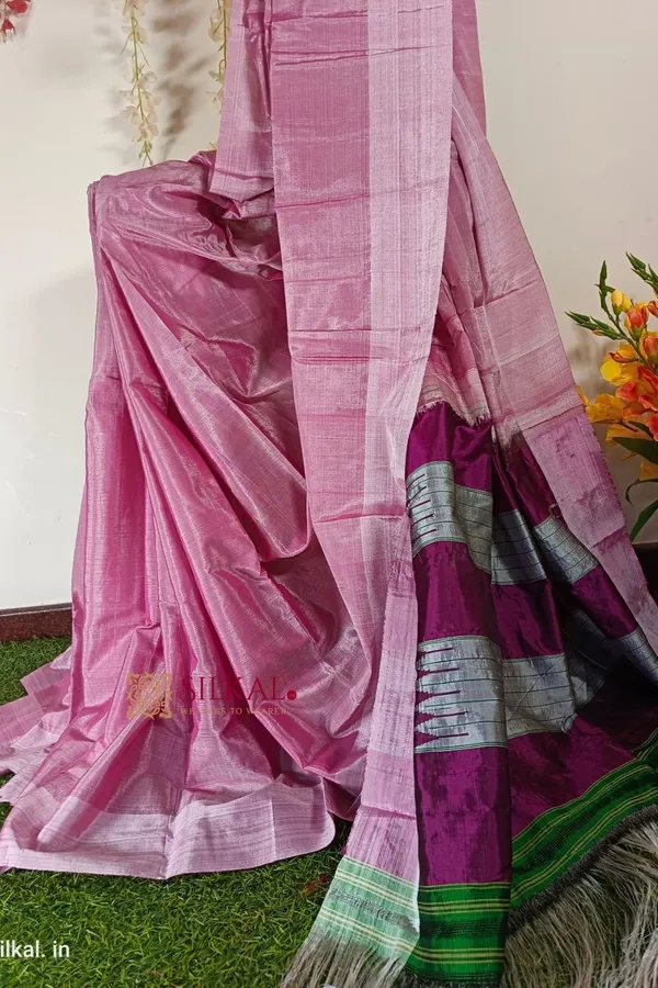 Ilkal_Handloom_Viscose_Cotton_Silk_Chikki_Paras_Border_Saree_Saree_Code-_SKL1104