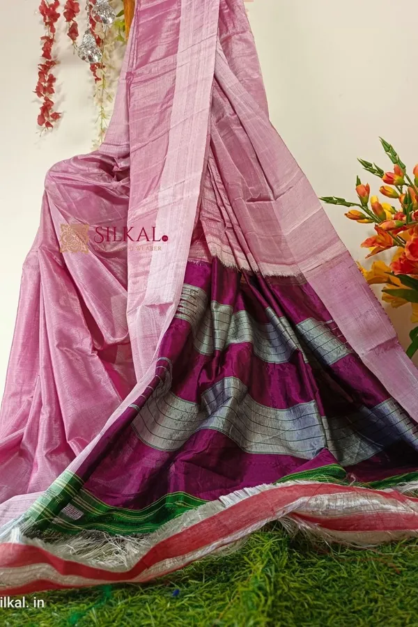 Ilkal_Handloom_Viscose_Cotton_Silk_Chikki_Paras_Border_Saree_Saree_Code-_SKL1104