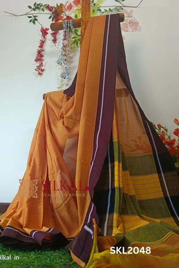 Patteda_Anchu_Pure_Cotton_Handloom_Saree_Saree_Code-_SKL1379