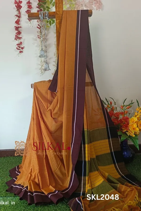 Patteda_Anchu_Pure_Cotton_Handloom_Saree_Saree_Code-_SKL1379