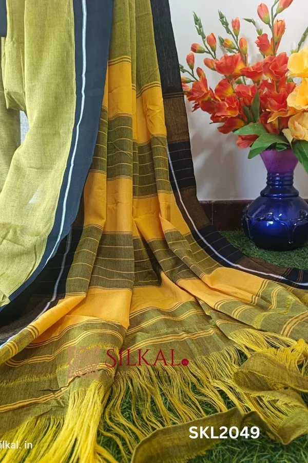 Patteda_Anchu_Pure_Cotton_Handloom_Saree_Saree_Code-_SKL1380