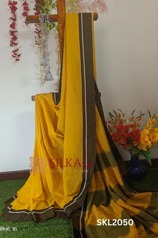 Patteda_Anchu_Pure_Cotton_Handloom_Saree_Code-_SKL1093