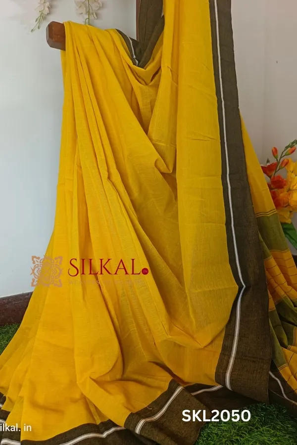 Patteda_Anchu_Pure_Cotton_Handloom_Saree_Code-_SKL1093