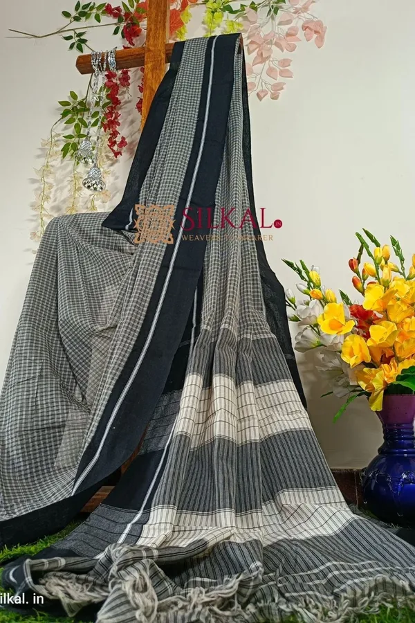Patteda_Anchu_Pure_Cotton_Handloom_Saree_Saree_Code-_SKL1331