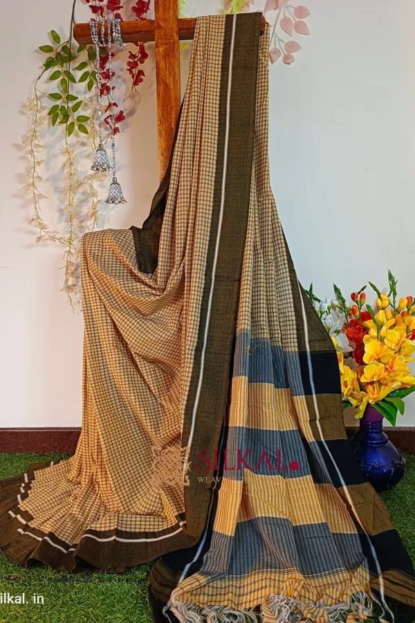 Patteda_Anchu_Pure_Cotton_Handloom_Saree_Saree_Code-_SKL1522