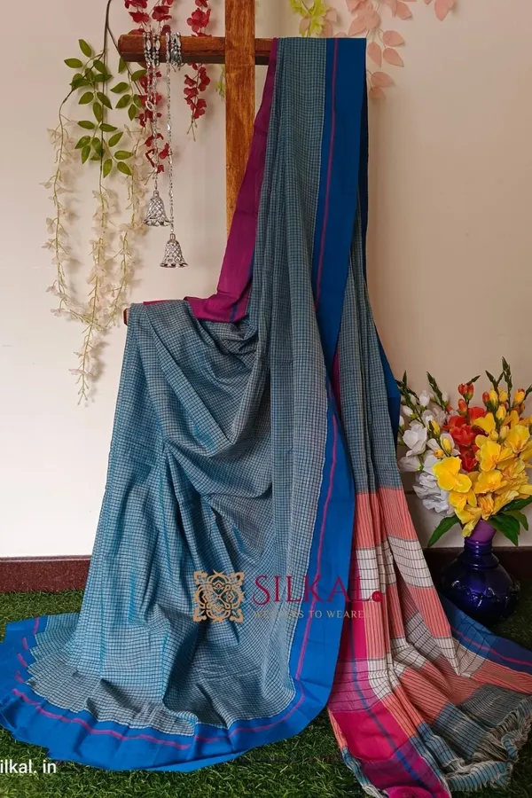 Patteda_Anchu_Pure_Cotton_Handloom_Saree_Saree_Code-_SKL1130