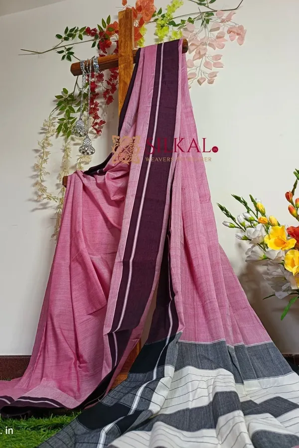 Patteda_Anchu_Pure_Cotton_Handloom_Saree_Saree_Code-_SKL1333