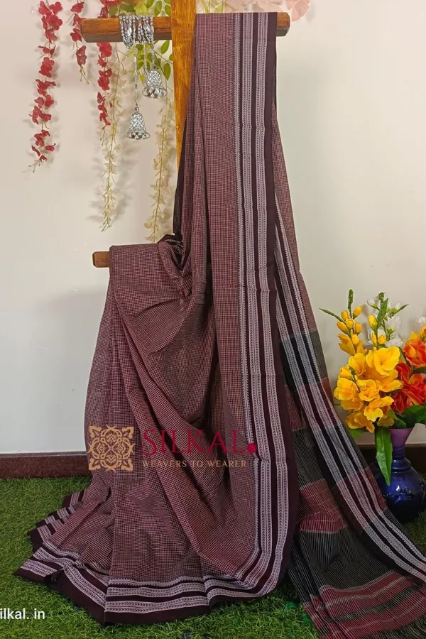 Patteda_Anchu_Pure_Cotton_Handloom_Saree_Saree_Code-_SKL1118