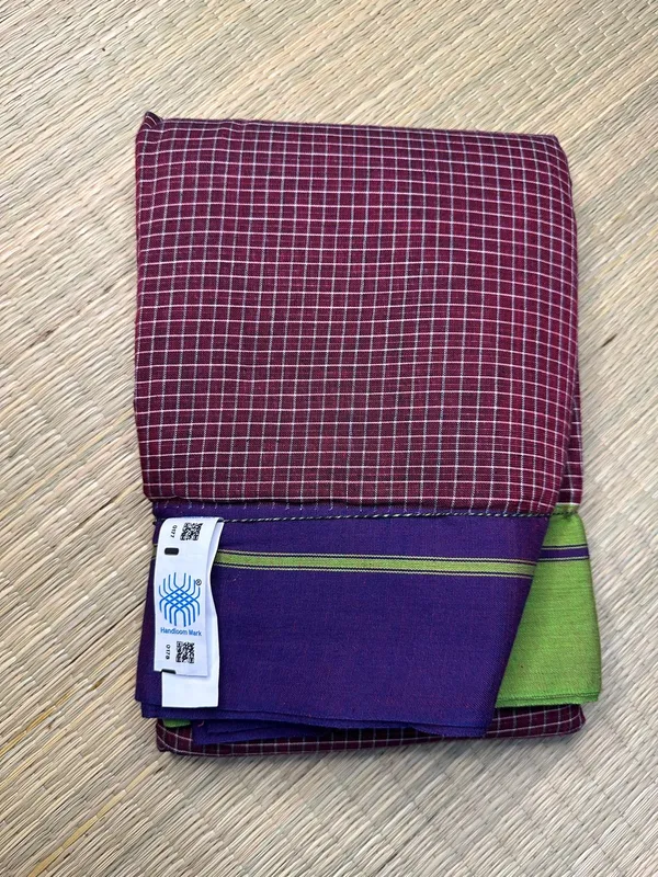 Patteda_Anchu_Pure_Cotton_Handloom_Saree_Saree_Code-_SKL1334