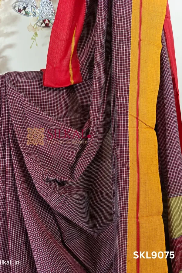 Patteda_Anchu_Pure_Cotton_Handloom_Saree_Saree_Code-_SKL1092