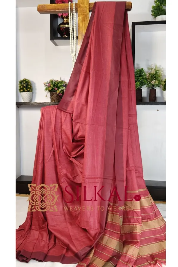 Ilkal_Handloom_Mercerised_Cotton_Plain_Saree_SKL03407