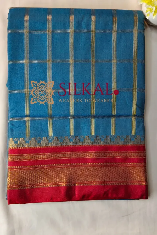 Ilkal_Cotton_Silk_Jarri_Checks_Saree_SKL04154
