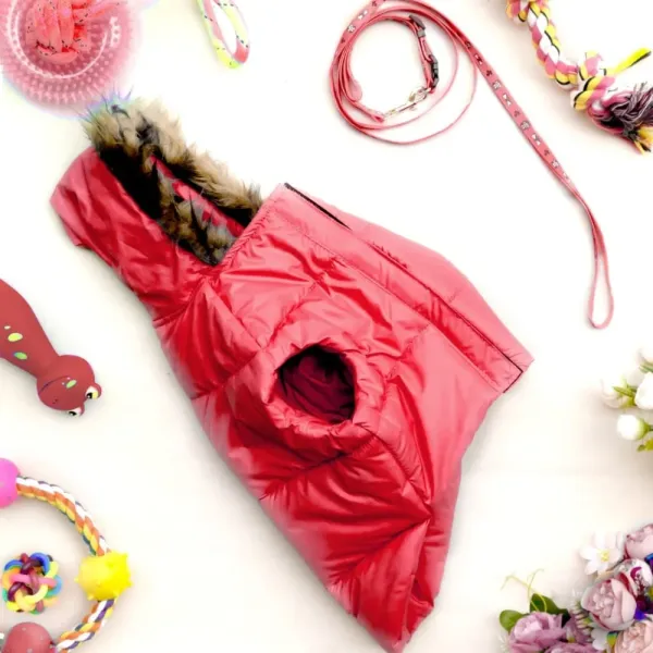 Red_Nylon_,_Wool_&_Cotton_Premium_&_Elegant_Plain_Waterproof_Winter_Jacket_For_Dog