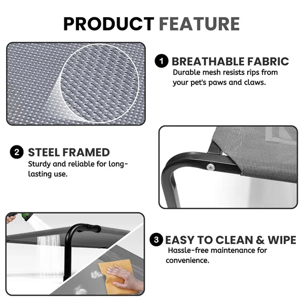 Black_Oxford_Fabric_Premium_&_Elegant_Foldable_Waterproof_Portable_Bed_For_Dog_-_Small_Size