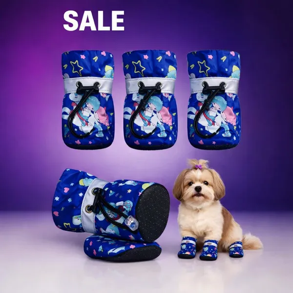 Adjustable_Plaid_Dog_Boots_–_Anti-Slip_Reflective_Paw_Protectors
