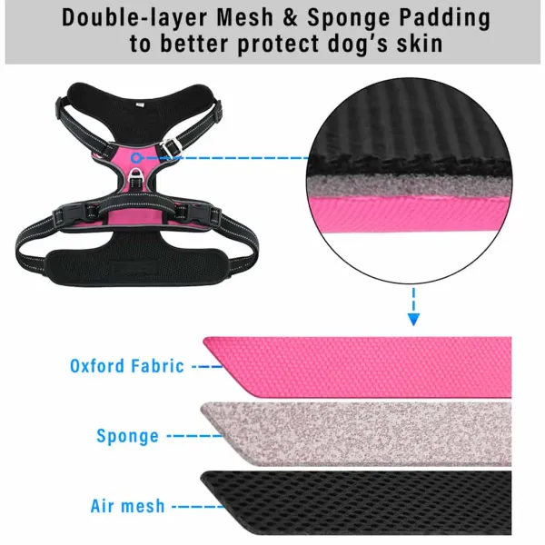 HANK_3M_Reflective_No_Pull_Dog_Harness_|_Pink